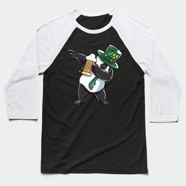 Funny St Patricks day Panda shirt - perfect outfit Baseball T-Shirt by Pummli